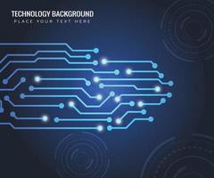 fondo abstracto de alta tecnología. concepto de línea de circuito de tecnología de conexión avanzada sobre fondo azul oscuro vector