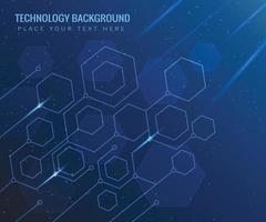 Blue light hexagon geomatric background vector