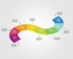 timeline graph chart template for infographic for presentation for 8 element vector