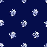 seamless background with abstract jasmine flowers in blue monochromatic style on dark background. Jungle print. Textile and printing. Floral background. wallpaper decorative. autumn. nature wallpaper vector