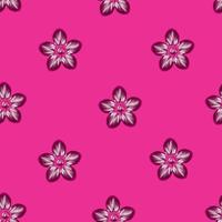 Flower colorful illustration pattern seamless fabric texture print on pink background. vector design. fashionable texture. wallpaper decorative. Floral background. Exotic tropics. nature wallpaper