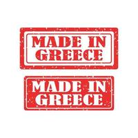 MADE in GREECE rubber stamp set on white background. vector illustration