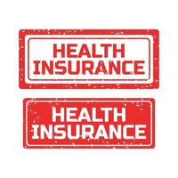 Health insurance grunge rubber stamp set on white background. vector illustration