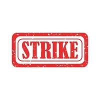Strike red rubber stamp on white background vector