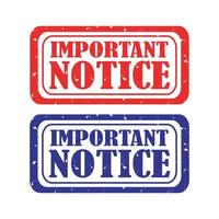 IMPORTANT NOTICE Rubber Stamp over a white background. vector