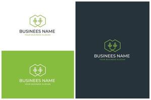 Twin Plant Logo Design vector