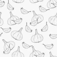 Hand drawn garlic Background Pattern Design vector