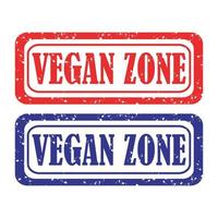 zona vegana - sello de goma grunge sobre fondo blanco, ilustración vectorial vector