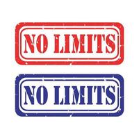 NO LIMITS Rubber Stamp set over a white background. vector