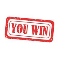 You win red rubber stamp on white background vector