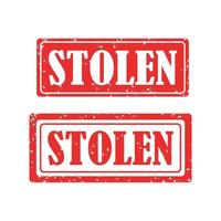 STOLEN rubber stamp vector over a white background.