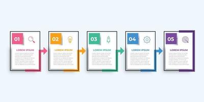 Presentación plantilla de infografía empresarial con 5 opciones. vector