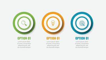 plantilla infográfica de negocios de presentación con 3 opciones vector