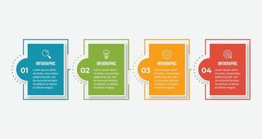 plantilla de diseño de etiquetas infográficas vectoriales con iconos y 4 opciones o pasos. se puede utilizar para diagramas de proceso, presentaciones, diseño de flujo de trabajo, banner, diagrama de flujo, gráfico de información. vector