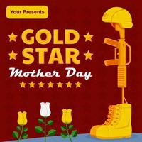 Mother's Day Gold Star, warrior gear statue. suitable for design assets vector