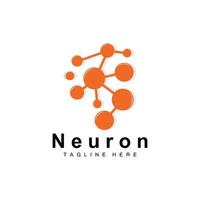 Neuron Logo Design Vector nerve cell illustration Molecular DNA health brand