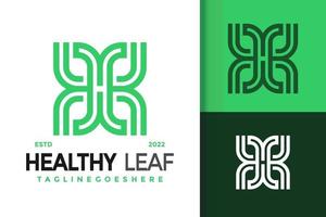 Letter H Nature Healthy Leaf Logo Design, brand identity logos vector, modern logo, Logo Designs Vector Illustration Template
