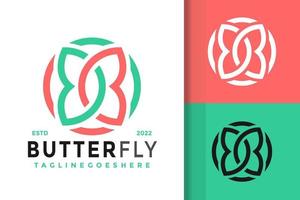 Linear Butterfly Logo Design, brand identity logos vector, modern logo, Logo Designs Vector Illustration Template