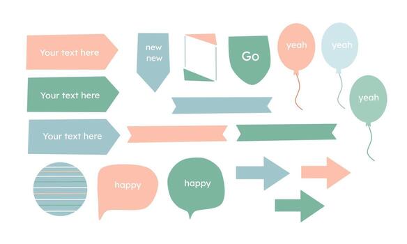 Design template collection,arrow set,bubble speech set,balloons set vector