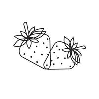 Strawberry vector icon line art version set on white background