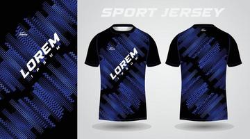 diseño de camiseta deportiva de camisa azul negra vector