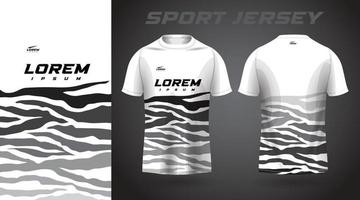 diseño de jersey deportivo de camisa blanca negra vector