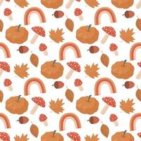 autumn pattern with pumpkins vector