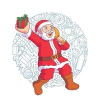 a santa claus handing out gifts vector