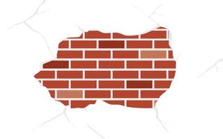 Damaged Brick Wall Background vector