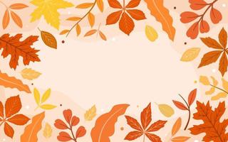 Autumn Leaves Background with Copy Space in The Center vector