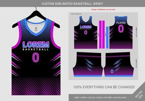 abstract lines cyan magenta basketball jersey template vector