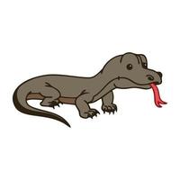 Cute cartoon big lizard. Suitable for use in the design of children's books or animal identification cards for children. vector
