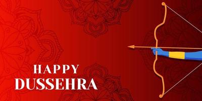 happy dussehra horizontal banner in flat design vector