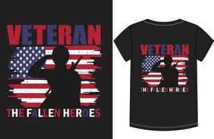 diseño de camiseta del día de los veteranos vector