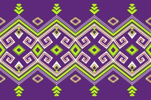 Traditional ethnic geometric fabric pattern vector