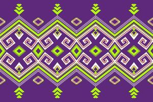 Traditional ethnic geometric fabric pattern vector