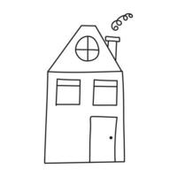 House m cartoon style of lines on white background. Vector isolated image for use in web design or clipart