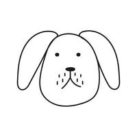 dog bulldog dog with floppy ears doodle vector