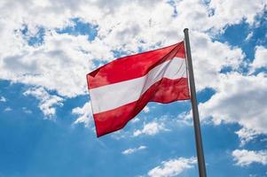 flag of Austria waving in the wind photo