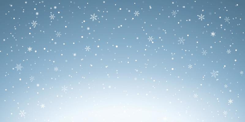Vector illustration with Falling Snow down on blue sky background of the Merry Christmas and Happy New Year