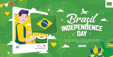 ilustración del concepto del día de la independencia de brasil vector