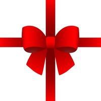 Red gift bow for the holiday. Vector illustration