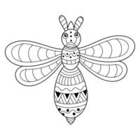 Bee line art vector