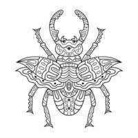 Beetle line art vector