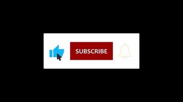 Youtube channel subscribe button with animated like bell icon and cursor free download video