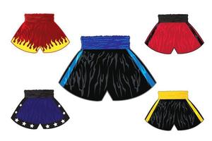 Illustration of boxing shorts set vector