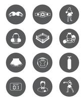 Collection of Boxing icons set vector