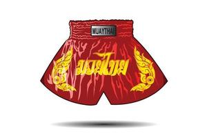 Red color of thai boxer shorts vector