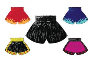 Illustration of five boxer shorts vector