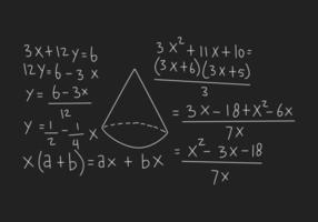 ilustración realista del fondo de la pizarra de matemáticas vector